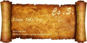 Cser Sára névjegykártya