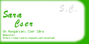 sara cser business card